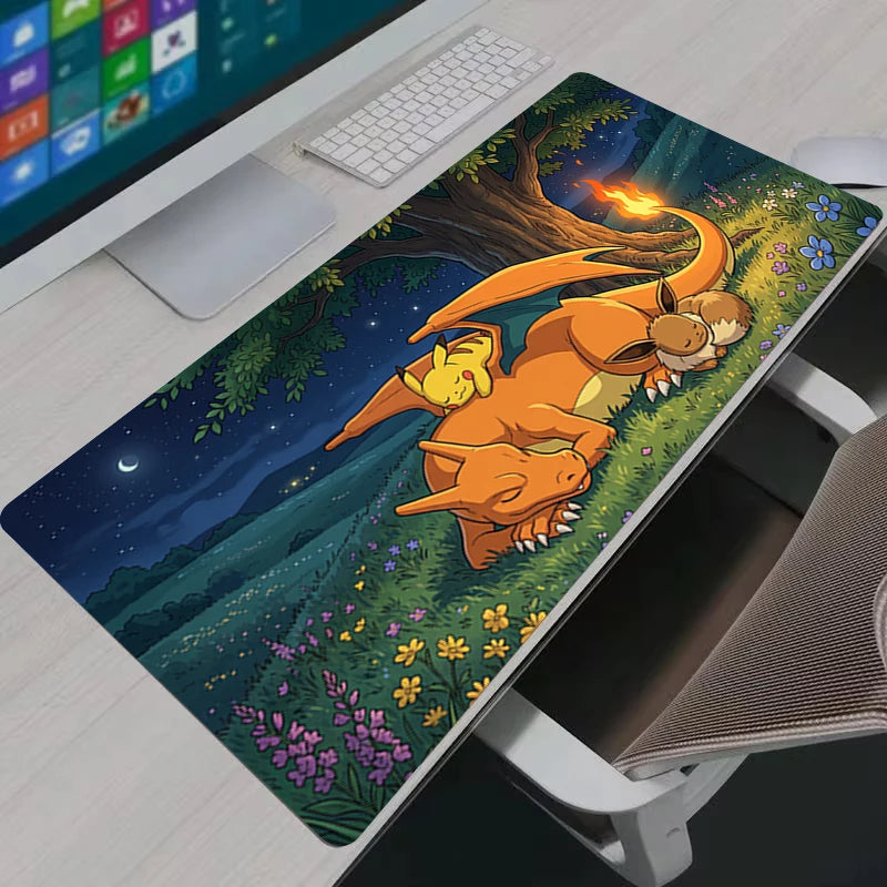 Tapis de Souris XL Pokémon - Dracaufeu au Clair de Lune