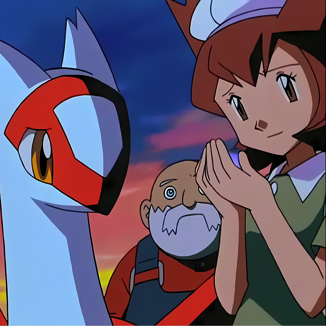 Bianca tient la Rosée Âme aux côtés de Latias
