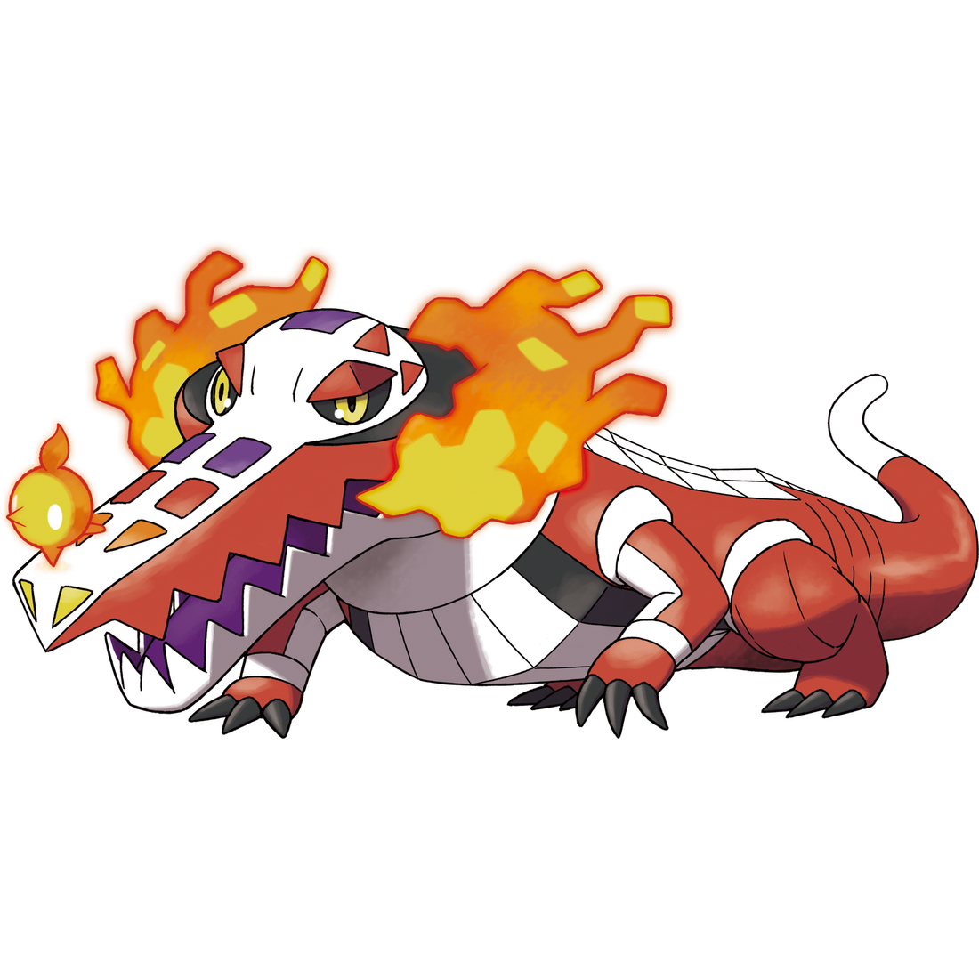 Flâmigator, artwork officiel Pokémon