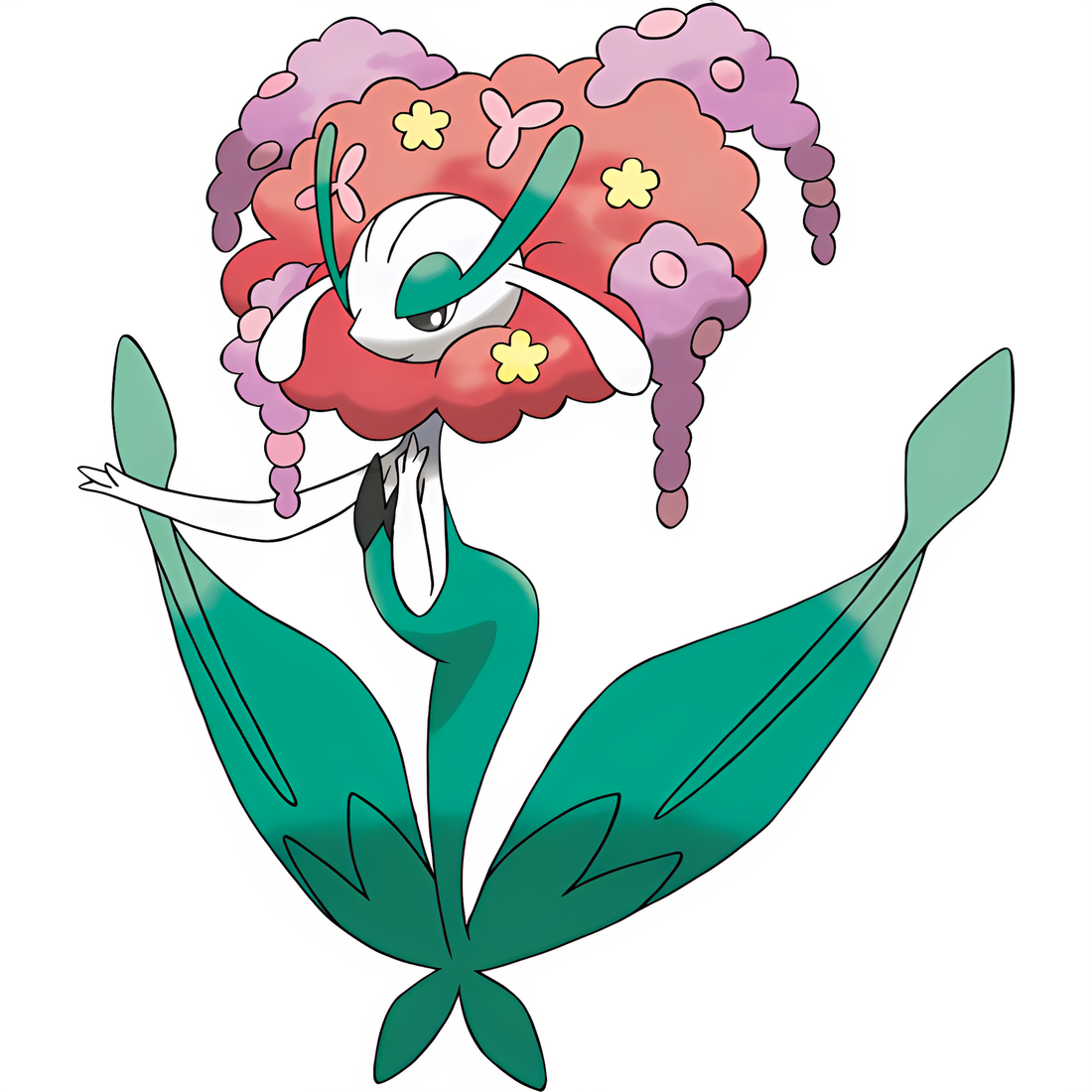 Florges, artwork officiel Pokémon