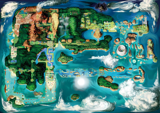 La région de Hoenn : moitié terre, moitié océan, et deux organisations qui veulent la refaire