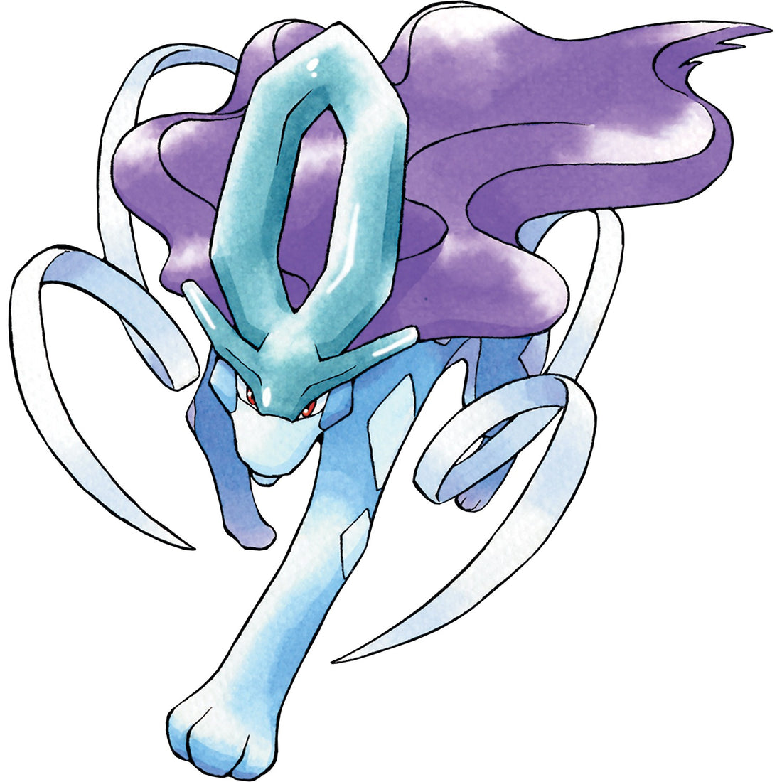 Suicune, artwork de Pokémon Cristal