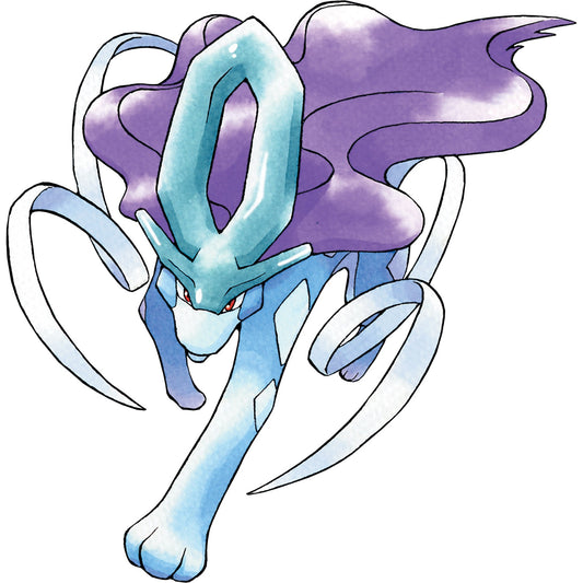 Suicune, artwork de Pokémon Cristal