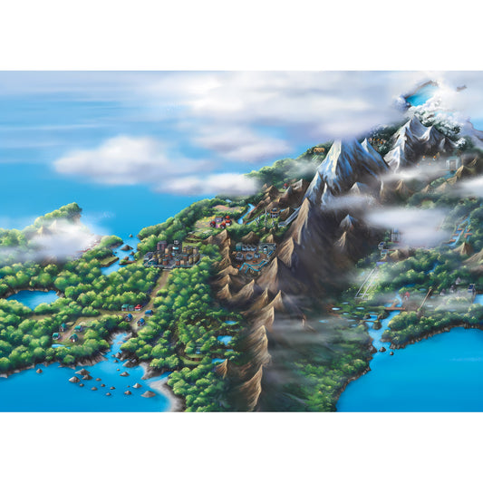 Un paysage de Sinnoh, artwork de Pokémon Diamant et Perle