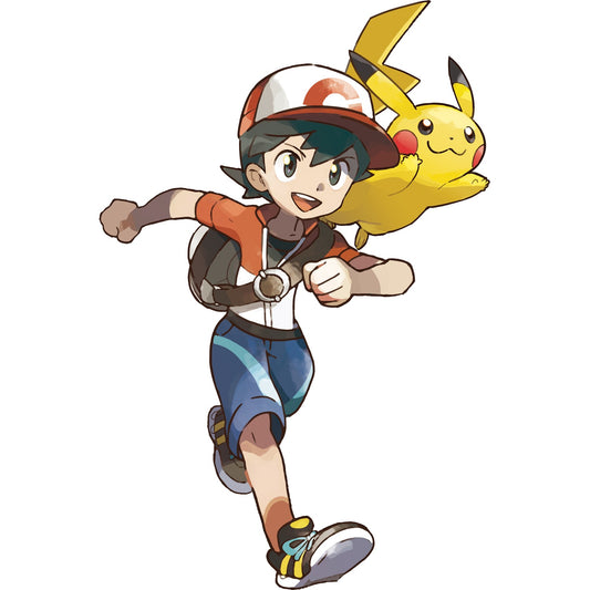 Pikachu et Évoli, artwork de Pokémon Let's Go