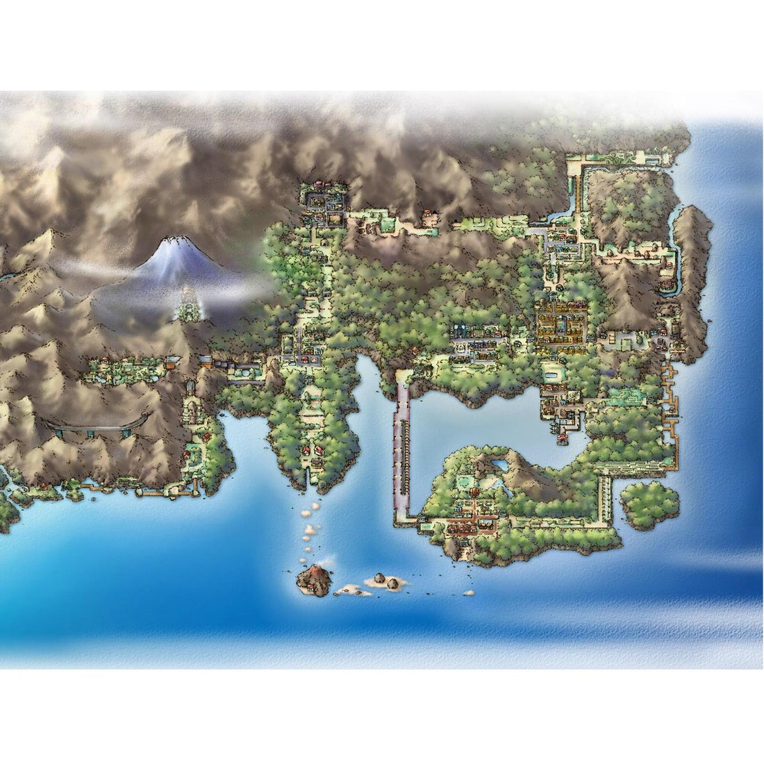 La carte de Kanto dans Pokémon Or HeartGold et Argent SoulSilver