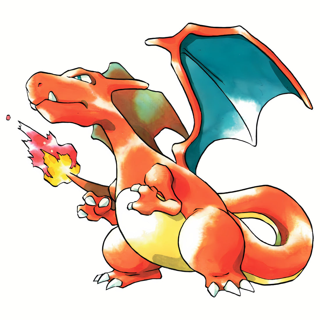 Dracaufeu, artwork original de Pokémon Rouge et Bleu