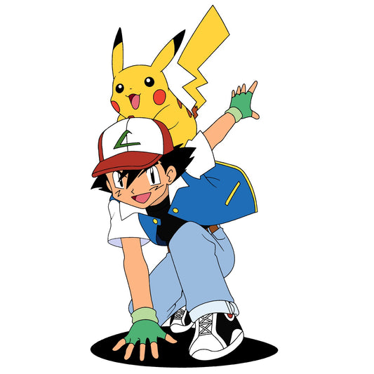Sacha et Pikachu dans la série d'origine