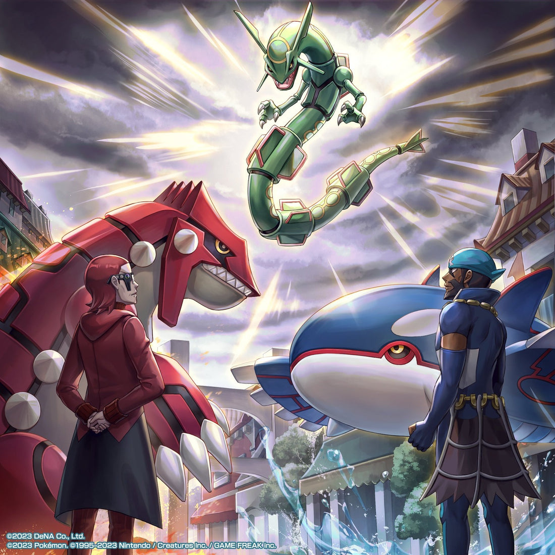 Groudon et Kyogre face à face, le duel de la Team Magma et de la Team Aqua