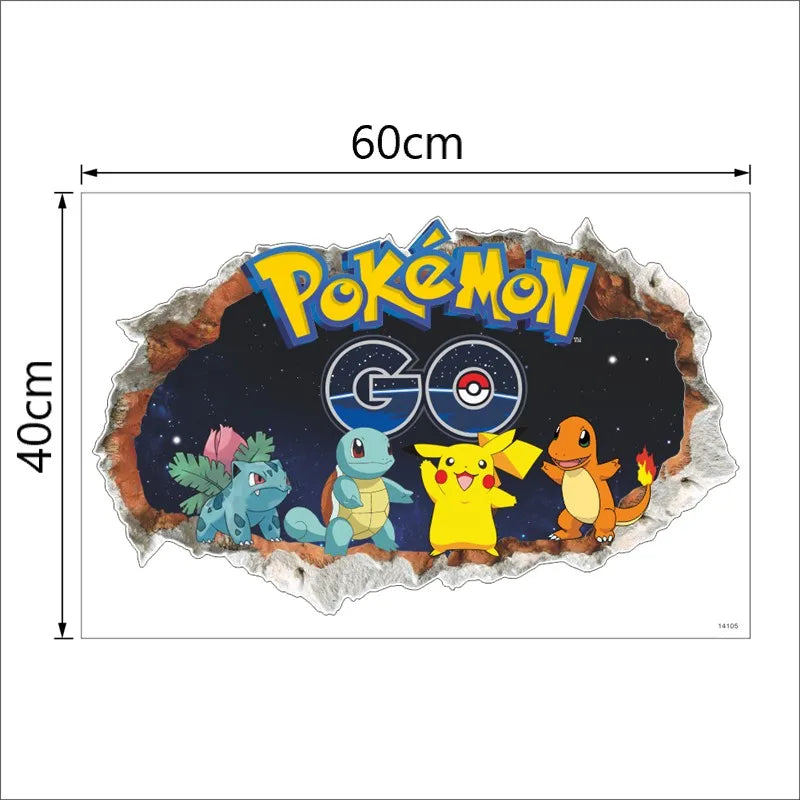Sticker mural Pokémon Starters de Kanto