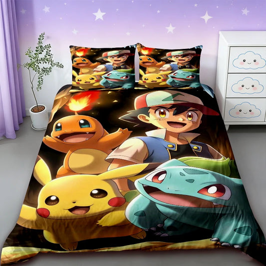 Housse de couette Pokémon Pikachu et les Starters