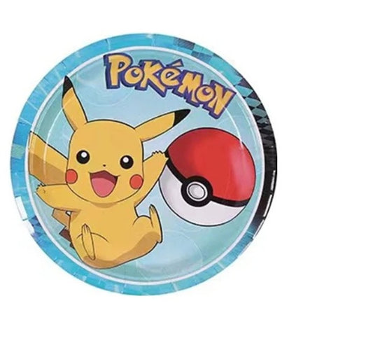 Assiettes Anniversaire Pokémon - Pikachu et Poké Ball 18 cm