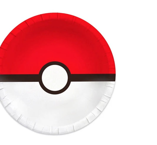 Assiettes Anniversaire Pokémon - Poké Ball 18 cm