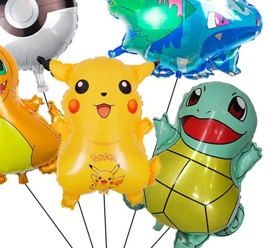 Ballons Anniversaire Pokémon - Lot de 5 Aluminium