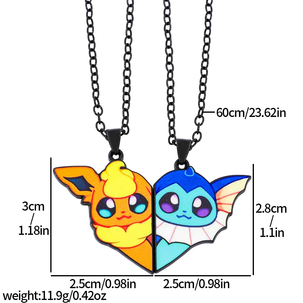 Collier de Couple Pokémon - Évoli et ses Évolutions