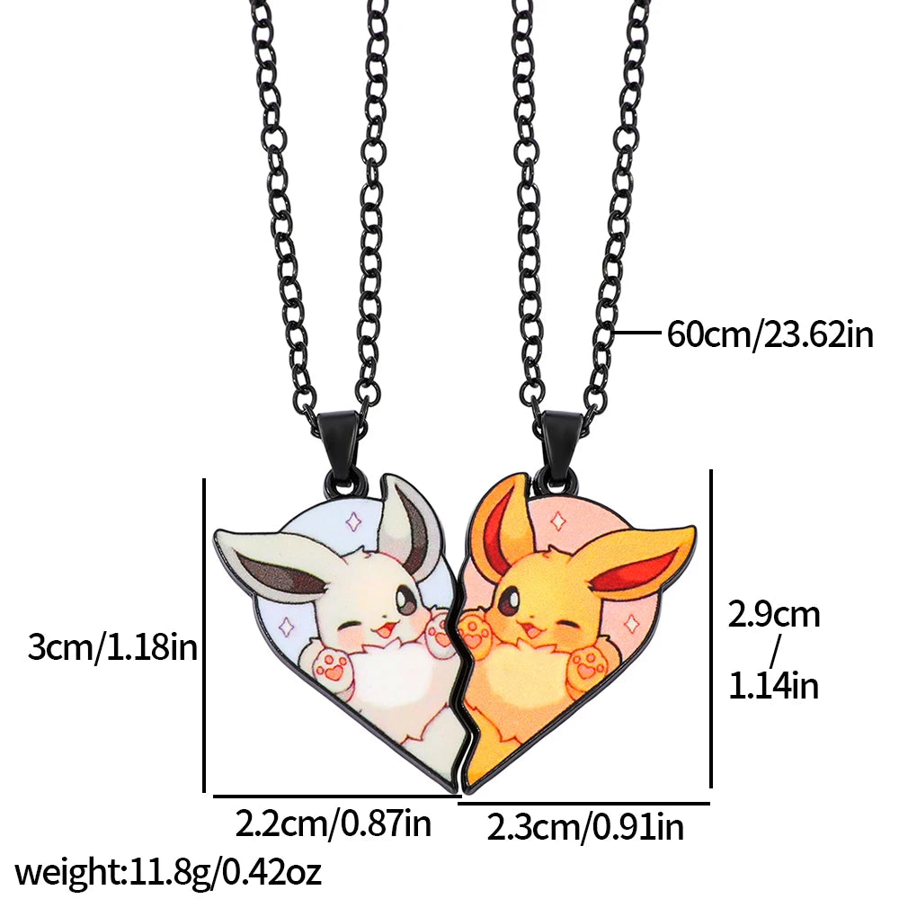 Collier de Couple Pokémon - Évoli et ses Évolutions