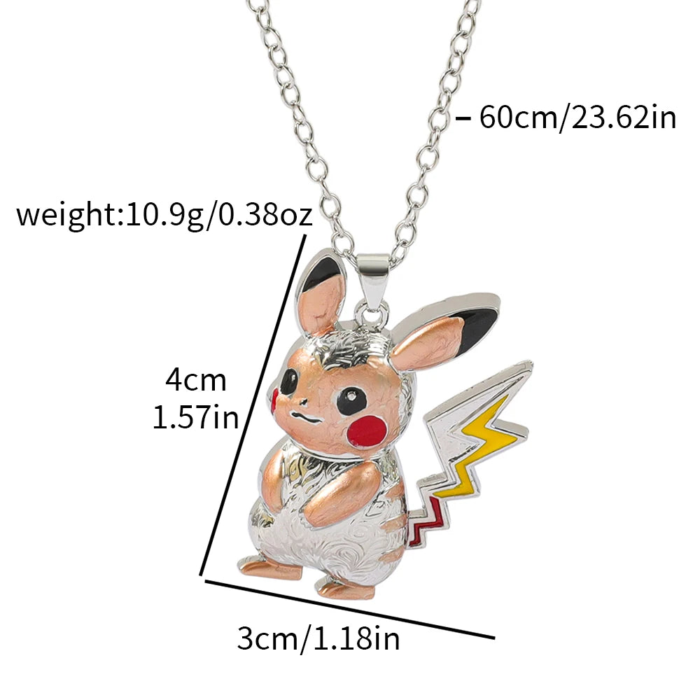 Collier Pokémon - Pikachu Argenté à l'Éclair