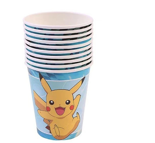 Gobelets Anniversaire Pokémon - Pikachu sur Fond Bleu