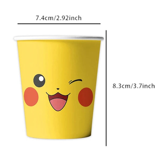 Gobelets Anniversaire Pokémon - Visage de Pikachu