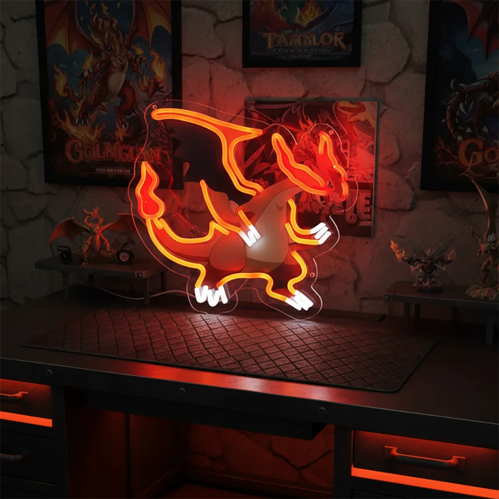 Néon LED Pokémon - Dracaufeu Rugissant