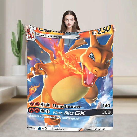 Plaid Pokémon - Carte Dracaufeu GX