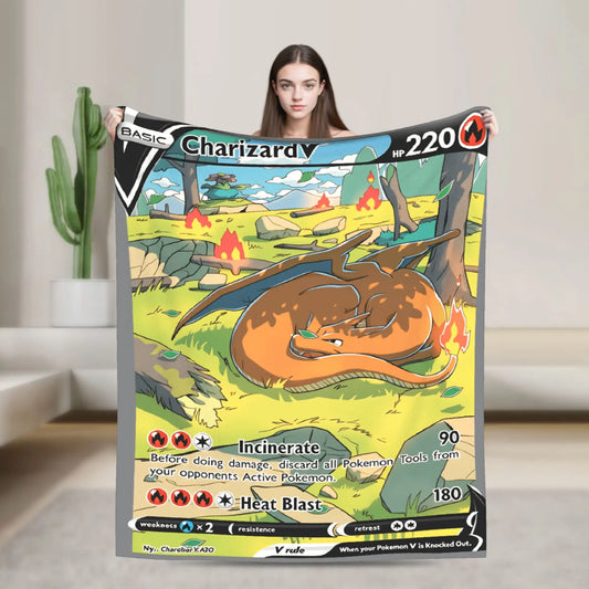 Plaid Pokémon - Carte Dracaufeu V