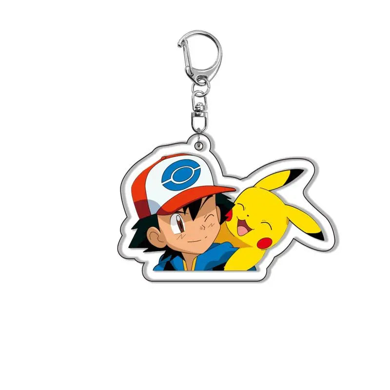 Porte-Clés Pokémon en Acrylique - Sacha et Pikachu