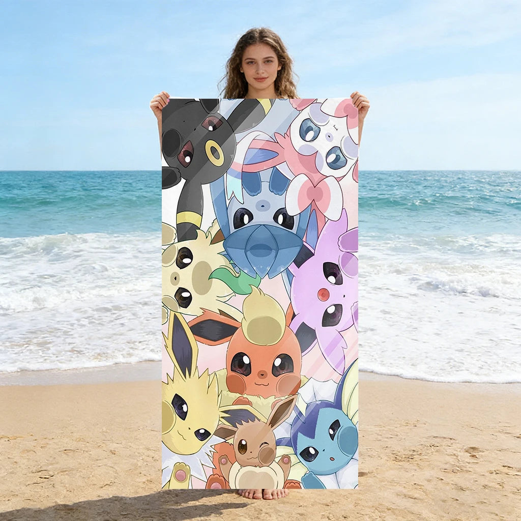 Serviette de Plage Pokémon - Évoli et ses Évolutions