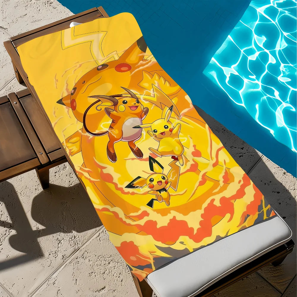 Serviette de Plage Pokémon - Pichu, Pikachu et Raichu