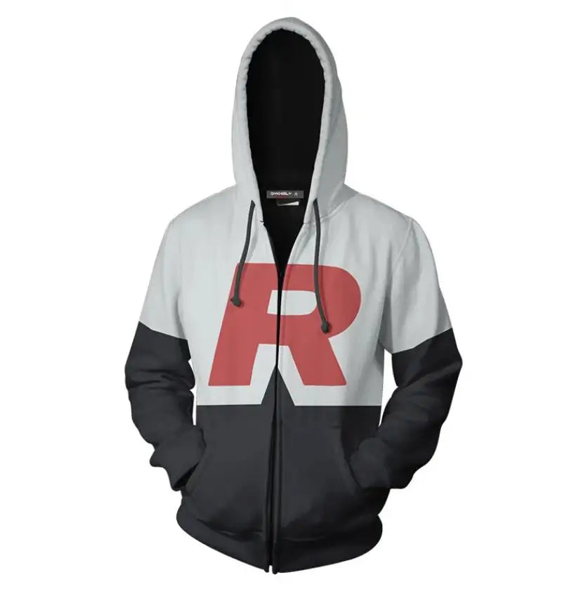 Sweat à Capuche Zippé Pokémon - Team Rocket