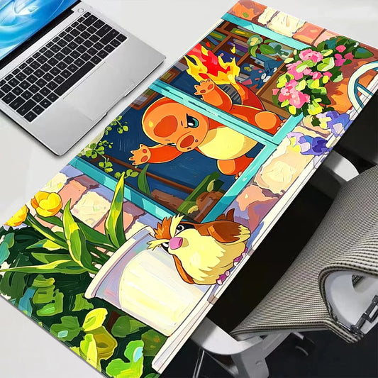 Tapis de Souris XL Pokémon - Salamèche et Pikachu