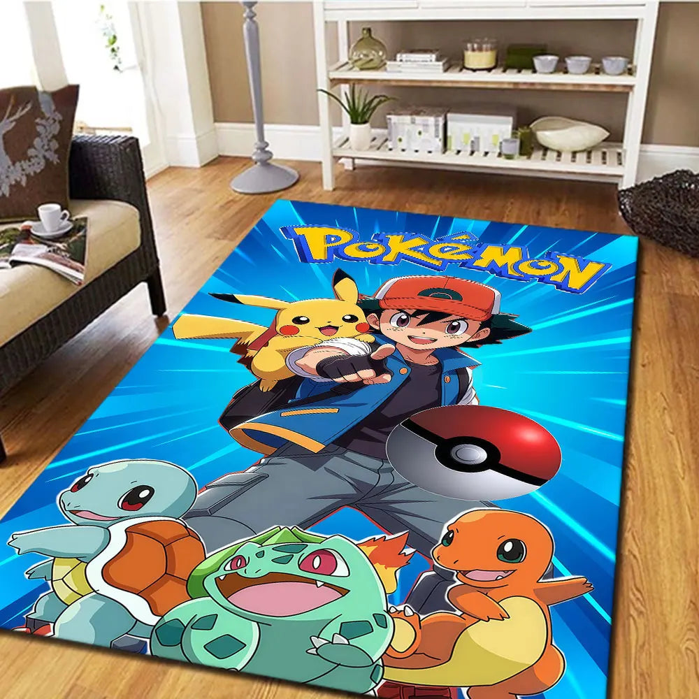 Tapis Pokémon - Sacha et les Starters de Kanto