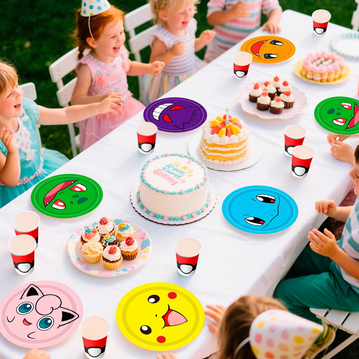 Vaisselle Anniversaire Pokémon - Set 120 Pièces